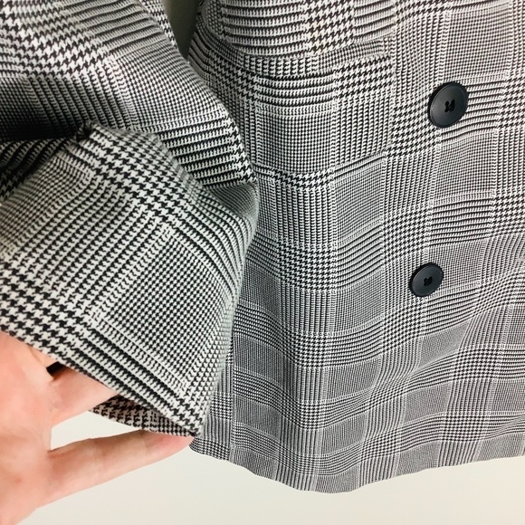 Pull‎ & Bear Double Breasted Houndstooth Blazer Jacket - Picture 4 of 12